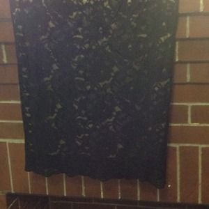 Black lace skirt lined with gold