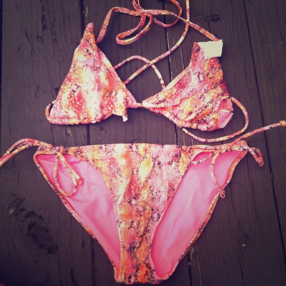 Victoria's Secret Snakeskin Pink Bikini