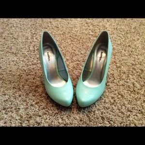 ON HOLD!!!!  Mint Green Heels!