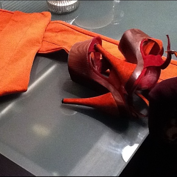 Suede Open Toe Snatch Back, 5 1/2 inch heel - Picture 3 of 3