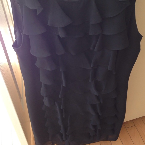 Black Ruffle Front Dress - Picture 2 of 3