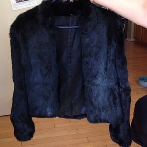 Black fur jacket