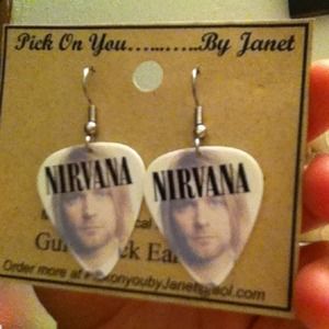 Nirvana guitar pic earring