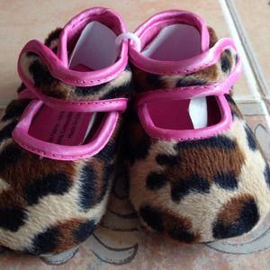 Baby animal print booties