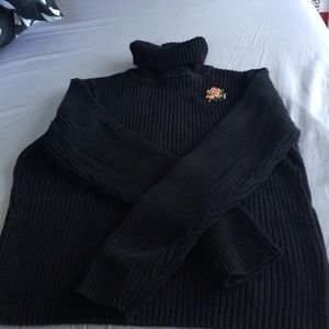 ❌Sold❌Size XL Black ribbed turtleneck sweater.