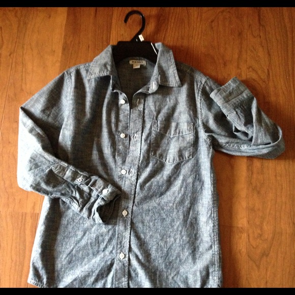 OldNavy denim style, button down boys shirt.
