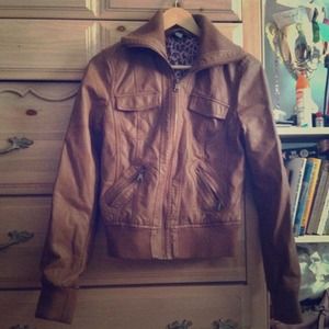 Tan Faux leather jacket