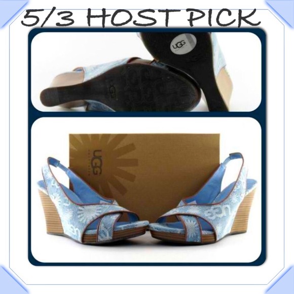 UGG Shoes - 🇺🇸🎉5/3 HOST PICK🎉Ugg Hazel Denim Blue Wedges