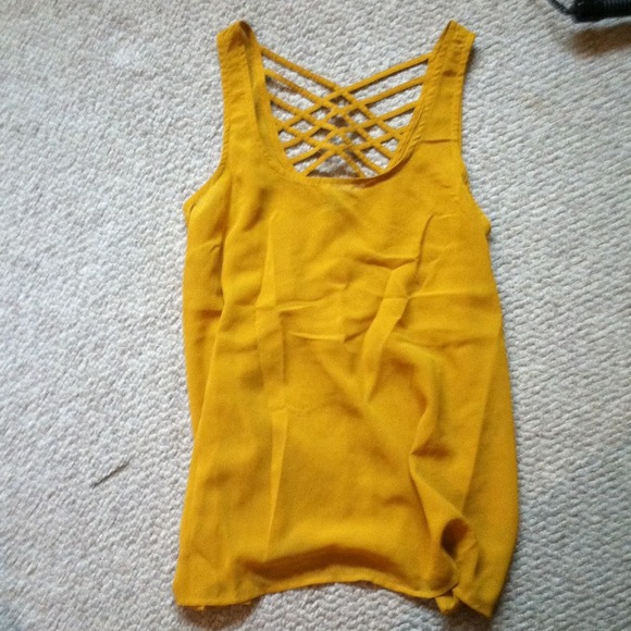 Mustard yellow tank top. Perfect fall color!