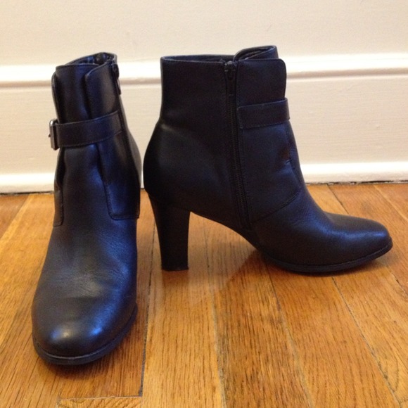 Genuine Leather Black Ankle Boots