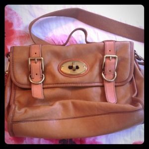 Vintage cognac fossil bag