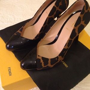 Fendi Leopard and Patent Heels size 8.5