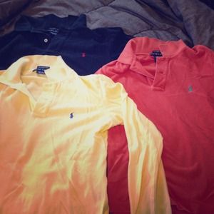 3 skinny polos. Ralph Lauren. Size M.
