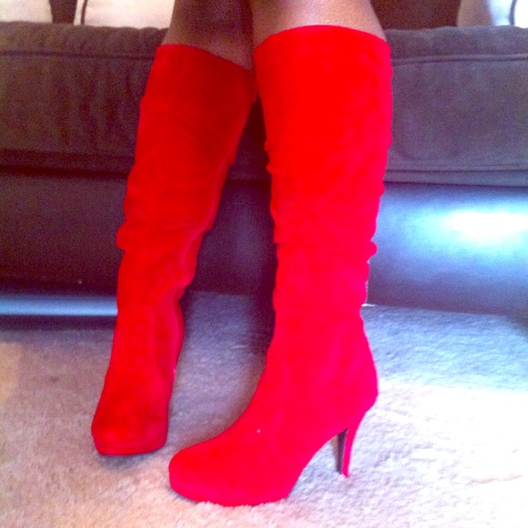 Fire Engine Red Boots