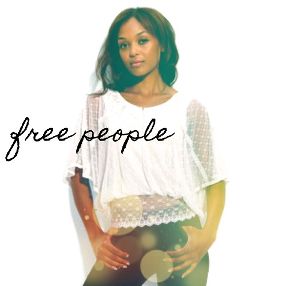Free People Tops - Free People Lace Dolman Sleeve Top Ivory