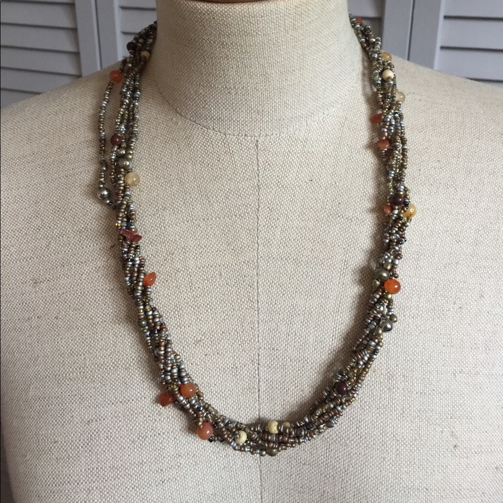 Beaded multi-strand necklace