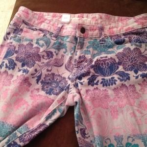 SOLD !. Floral Print Skinny Jeans