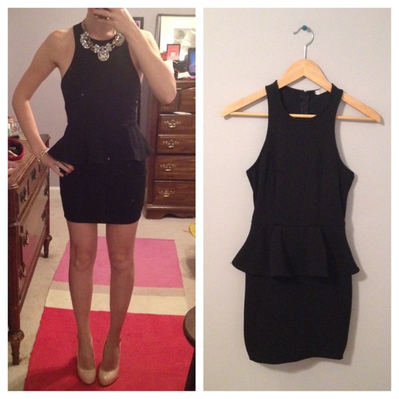 Lush Dresses & Skirts - RESERVED Black Peplum Dress Sz XS