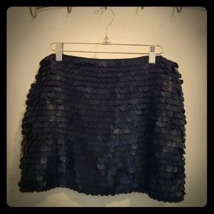 Faux Leather Pailette Skirt