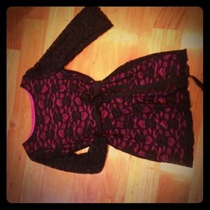 Pink/black lace overlay tunic/dress SALE!