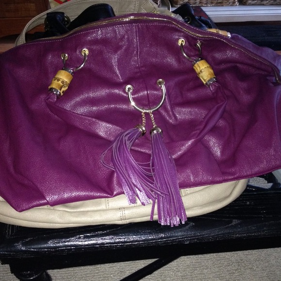 Large Purple Leather Purse - Picture 2 of 2