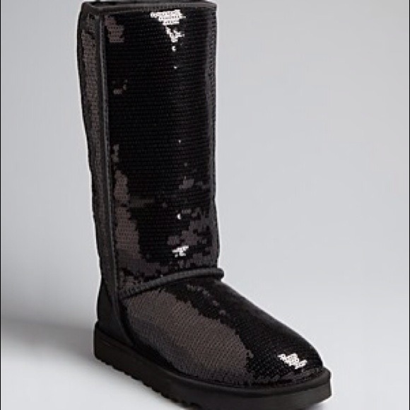 Black sequin tall Uggs