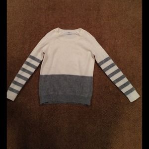 Madewell Sweater on cream and grey striped