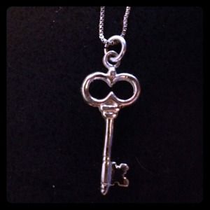 Silver key necklace