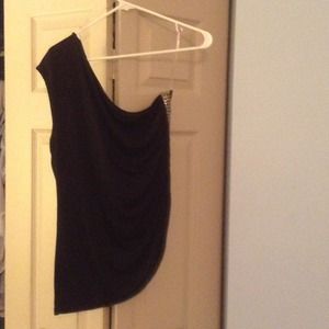 Soprano Black and metal studded 1 shouldered shirt