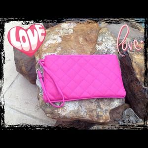 Pink fabric wristlet