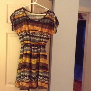 Multi-colored multi-patterned dress