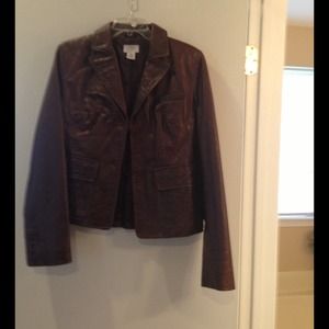 Loft brown leather blazer. New without tags.
