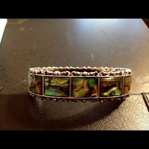 Silver & abalone bracelet.