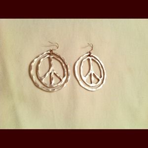 Lucky brand peace sign earrings!
