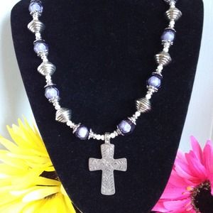 Precious Purple Cross Necklace