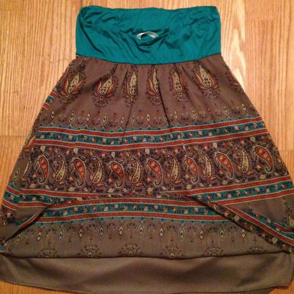 Sold in bundle!TurquoiseW/ Brown Paisley large - Picture 4 of 4
