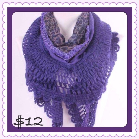 2- Available.Lavender Leopard Print Scarf or Wrap. - Picture 1 of 2