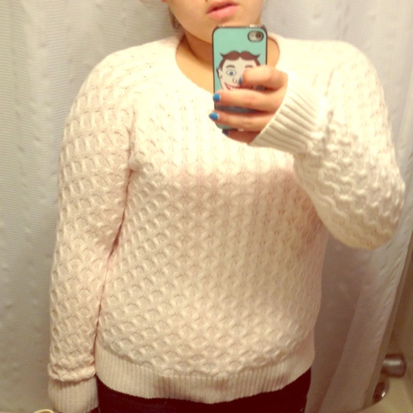 White knit sweater