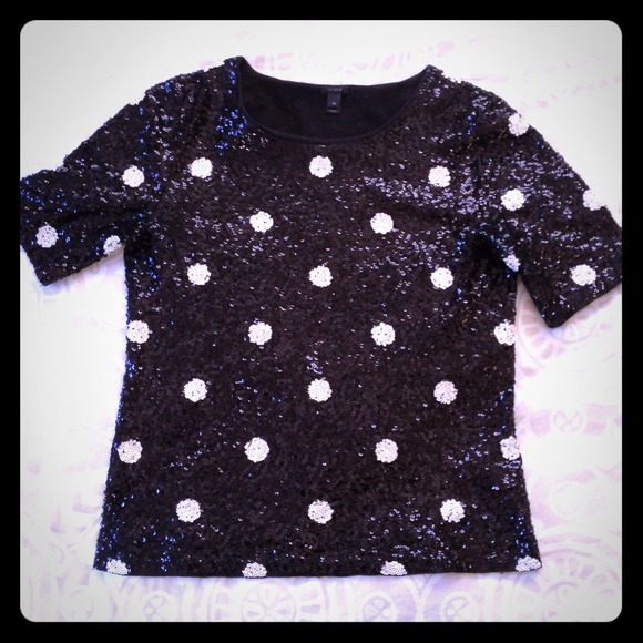 J. Crew sequin polka-dot shirt