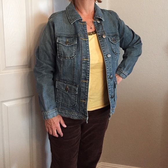 Washed blue denim jacket