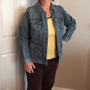 Washed blue denim jacket