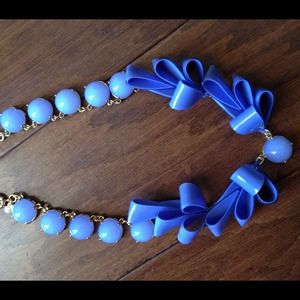 J.crew resin/plastic blue ribbon necklace