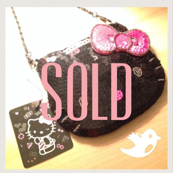 Sanrio Hello Kitty Black Sequenced Wristlet NWT