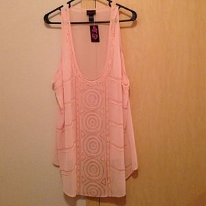 Torrid Pale Pink beaded & sequin top