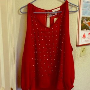 Off-shoulder studded top