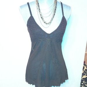 Guess brown crochet tank