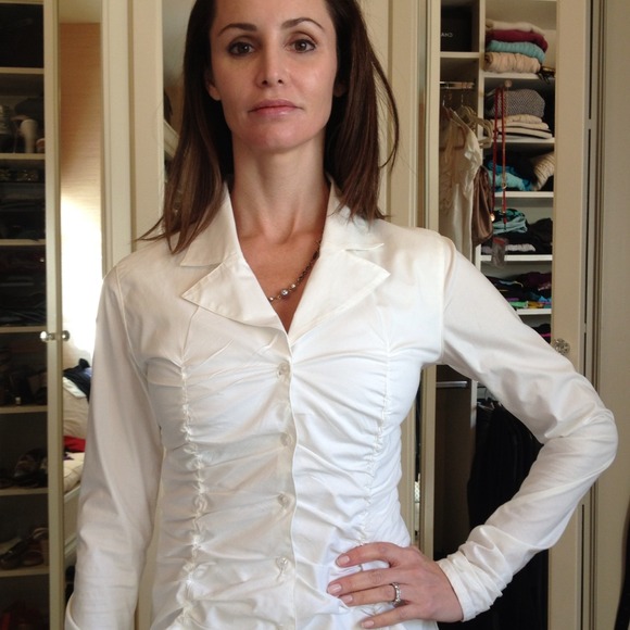Anne Fontaine pin tucked blouse