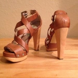 Michael Kors wood high heels.