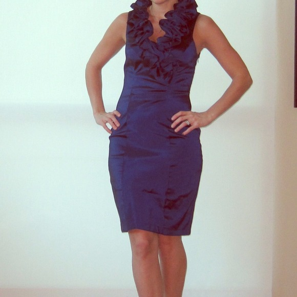 Xscape Dresses & Skirts - Xscape metallic navy dress