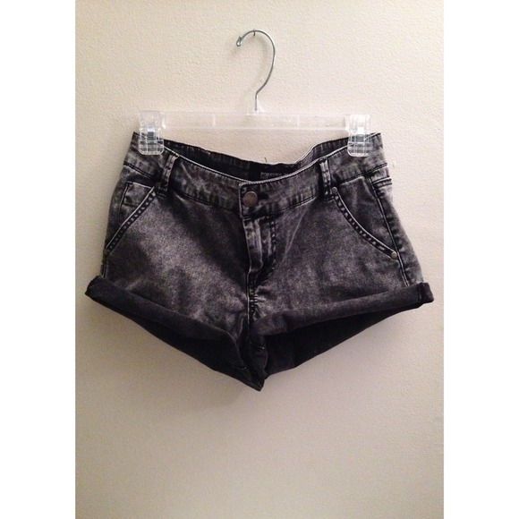 Grey Acid Washed Shorts